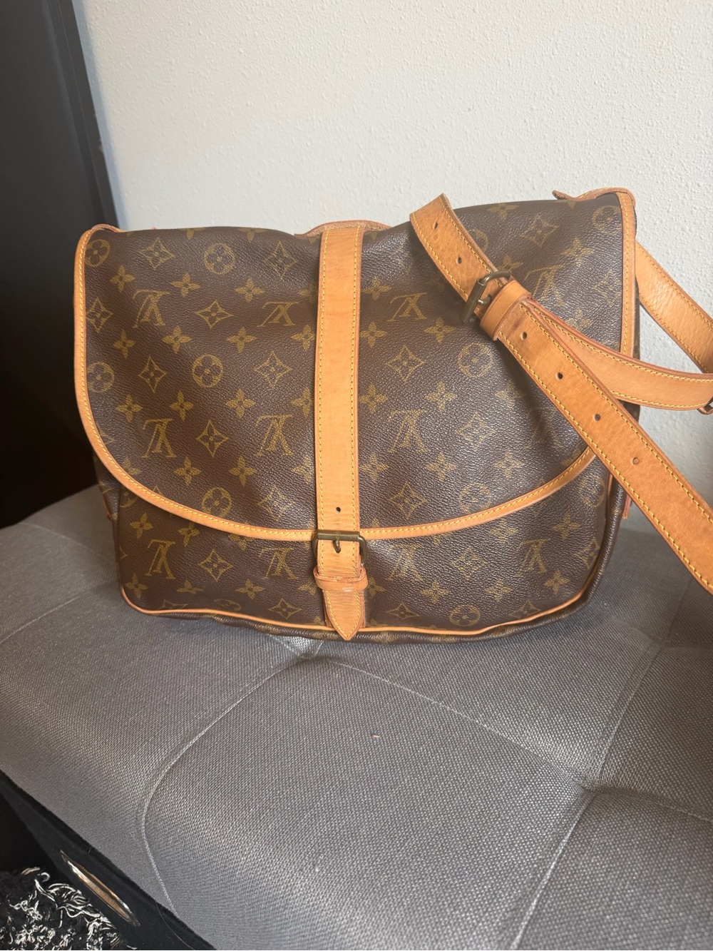 Louis Vuitton Monogram Saumur PM Crossbody / Messenger Bag.